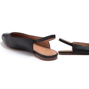 MADEWELL Black Ankle Strap Mule Flats W11